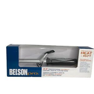Belson Pro 3/4” Ceramic Digital Curling Iron with Clamp, up to 450F
